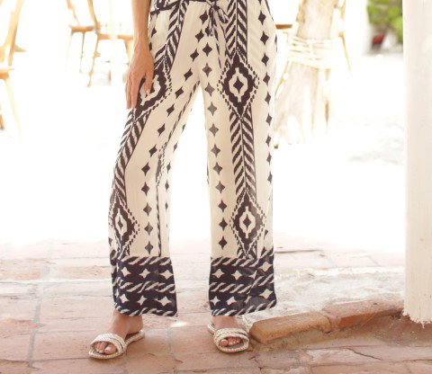 Ladies Pomodoro Negative Positive Print Trousers