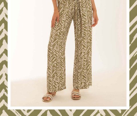 Ladies Pomodoro Chevron Print Trousers