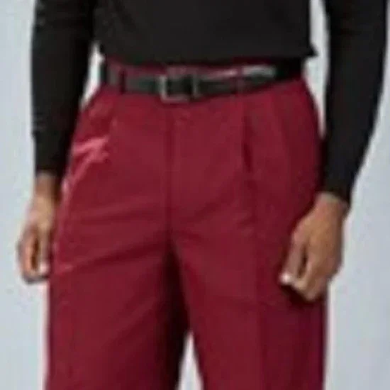 Pacelli Burgundy ~ Wine ~ Maroon Color Pleated Baggy Fit Dress Pants Unhemmed Unfinished Bottom Men'S Wide Leg Trousers - Cheap Priced Dress Slacks For Men On Sale