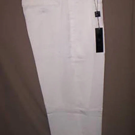 Long Rise Big Leg Slacks White Deep Pleat-Wide Leg 22- Inch\ Around The Bottom Pleated Baggy Dress Trousers Unhemmed Unfinished Bottom