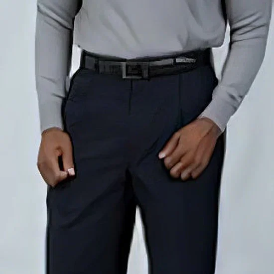 Pacelli Navy Pleated Baggy Fit Dress Pants Unhemmed Unfinished Bottom Men's Wide Leg Trousers - Cheap Priced Dress Slacks For Men On Sale