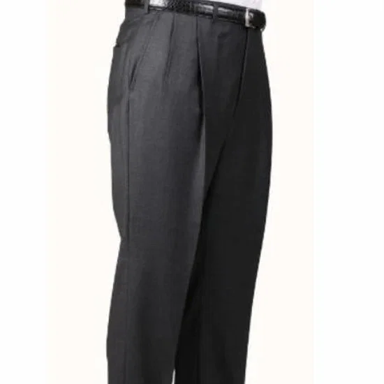 Mens Double Pleated Trousers - Double Pleated Dress Pants - Slacks Charcoal