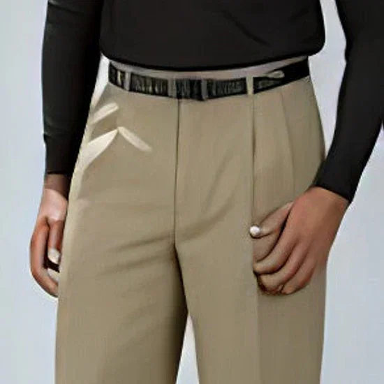 Pacelli Dark Khaki ~ Tan Pleated Baggy Fit Dress Pants Men's Wide Leg Trousers - Cheap Priced Dress Slacks For Men On Sale