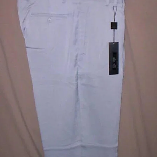 Long Rise Big Leg Slacks Light Blue ~ Sky Blue Wide Leg Dress Pants Pleated Baggy Dress Trousers Unhemmed Unfinished Bottom
