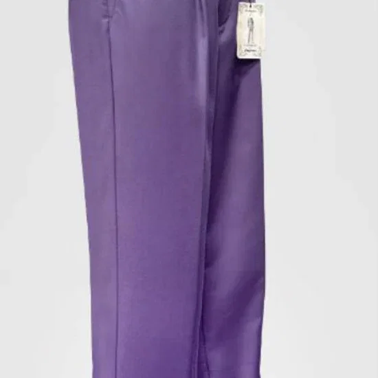 Mens Pant - Pleated Wide Leg - Purple - 100% Percent Wool Fabric