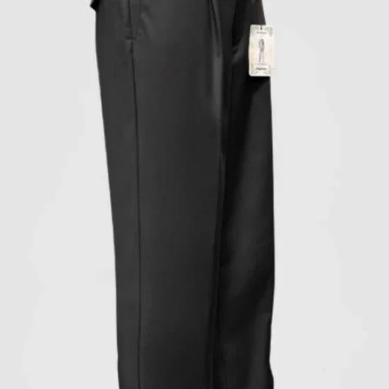 Mens Pant - Pleated Wide Leg - Charcoal - 100% Percent Wool Fabric