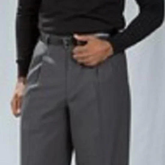 Pacelli Charcoal Pleated Baggy Fit Dress Pants Men's Wide Leg Trousers
