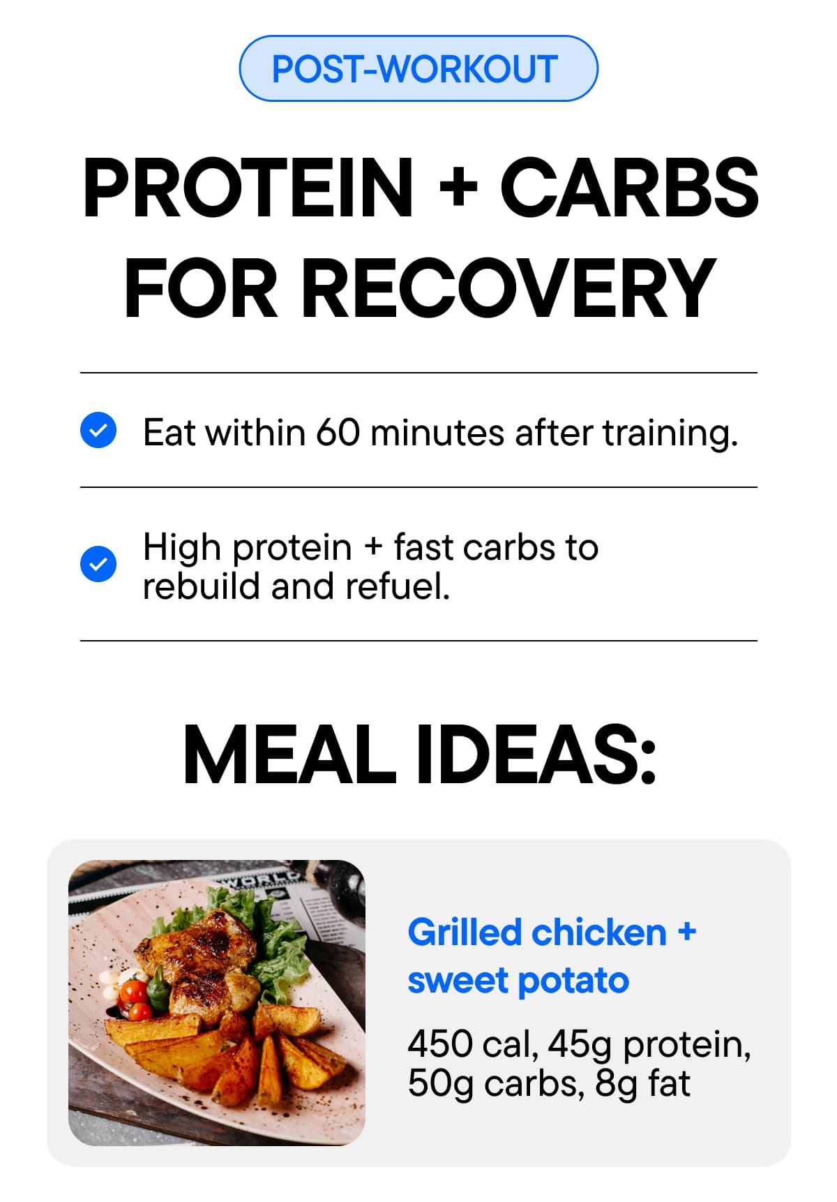 PROTEIN + CARBS FOR RECOVERY