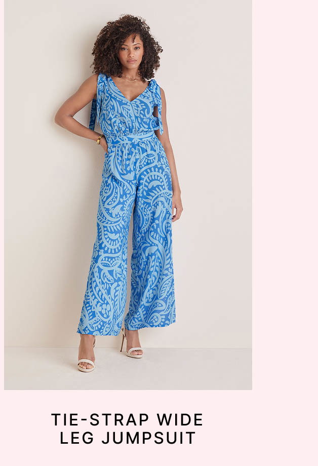 Tie-Strap Wide Leg Jumpsuit