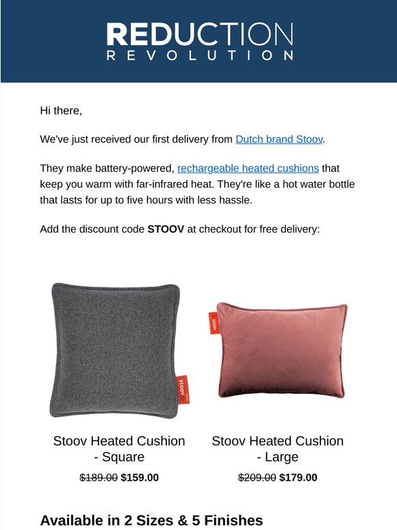 Cordless Heated Cushions + Free Delivery