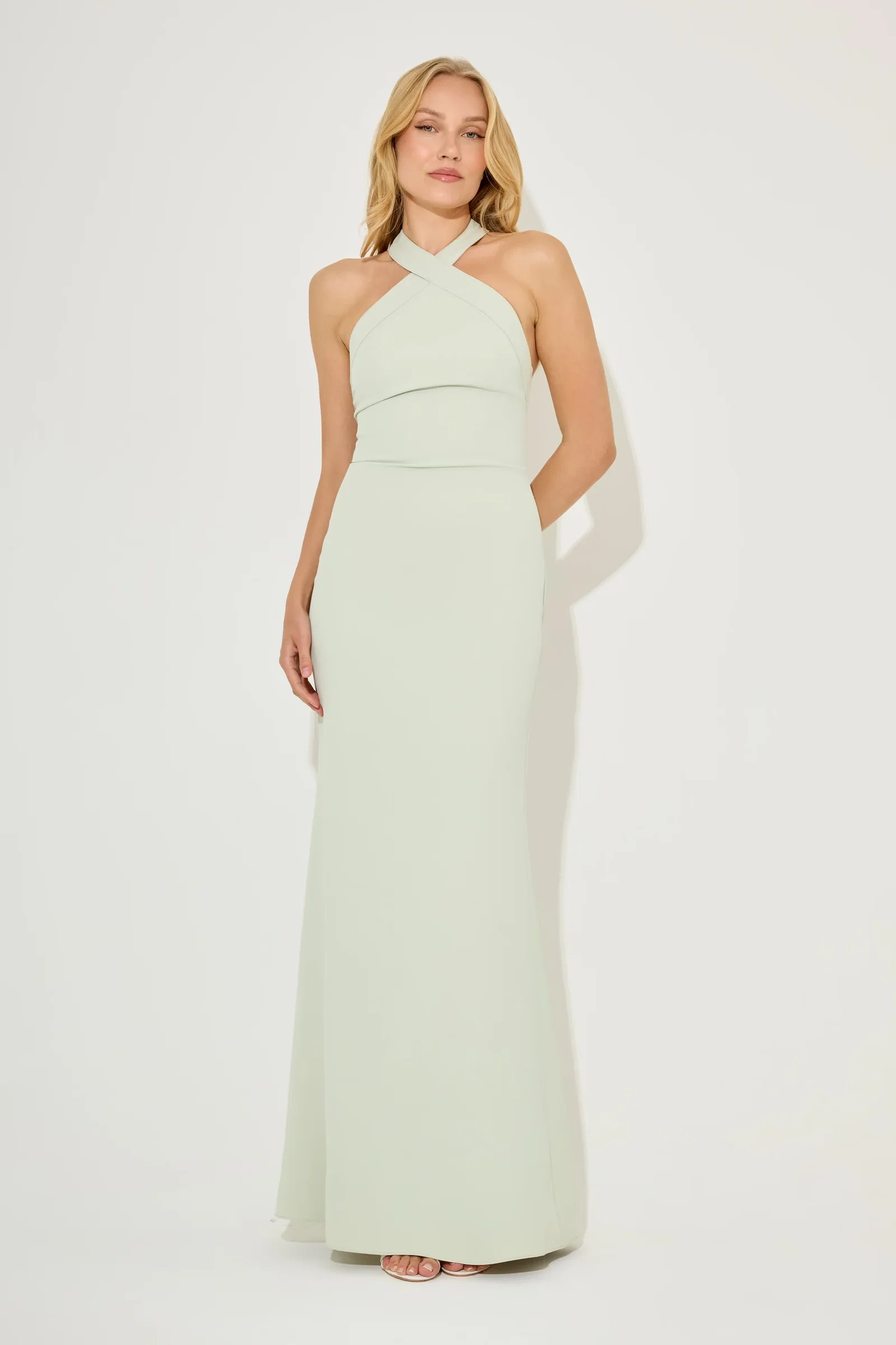 Image of Cross Halter Neck Maxi Dress