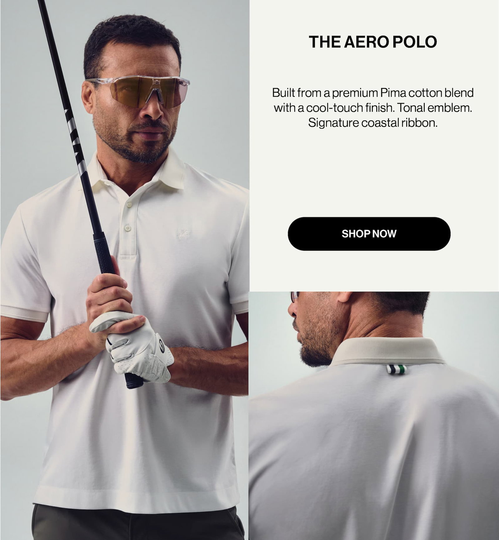 Built from a premium Pima cotton blend with a cool-touch finish. Tonal emblem. Signature coastal ribbon.