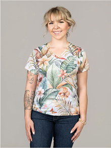 V-Neck Top with Hotfix