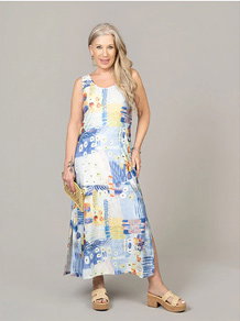 Long Luxe Sleeveless Dress with Side Slits