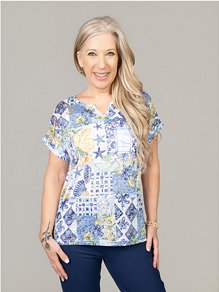 Short Sleeve Top With Lace Back