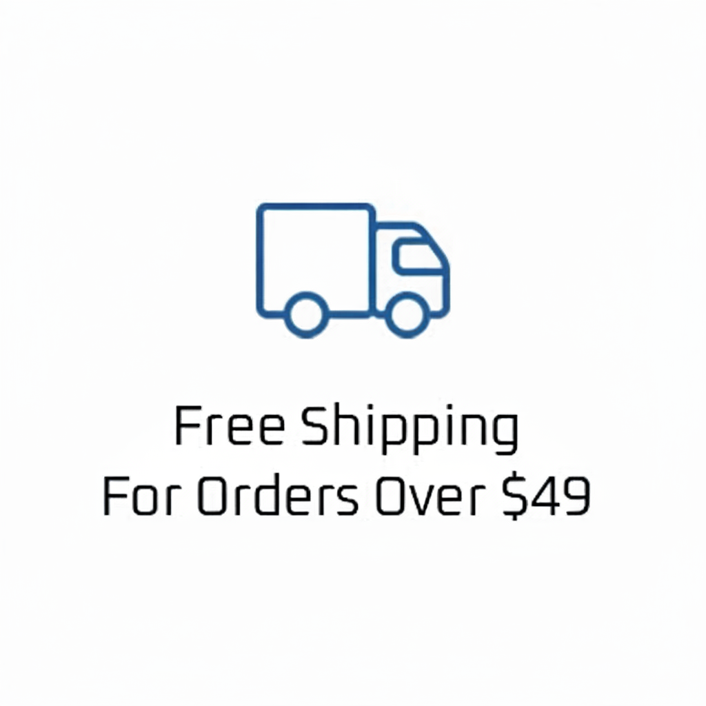 an image of a delivery truck with the words free shipping for orders over $ 49