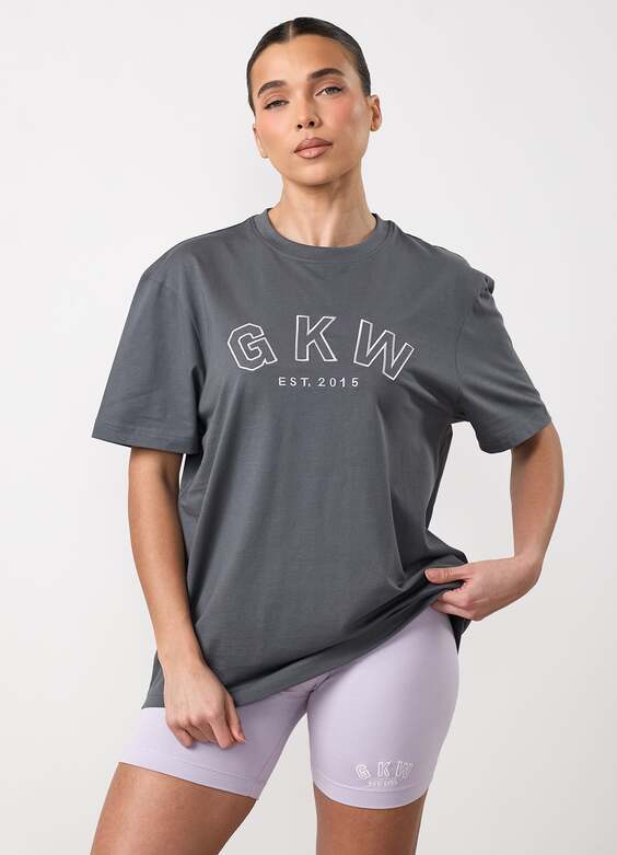 GKW Boyfriend Tee - Gunmetal Grey/Hyacinth