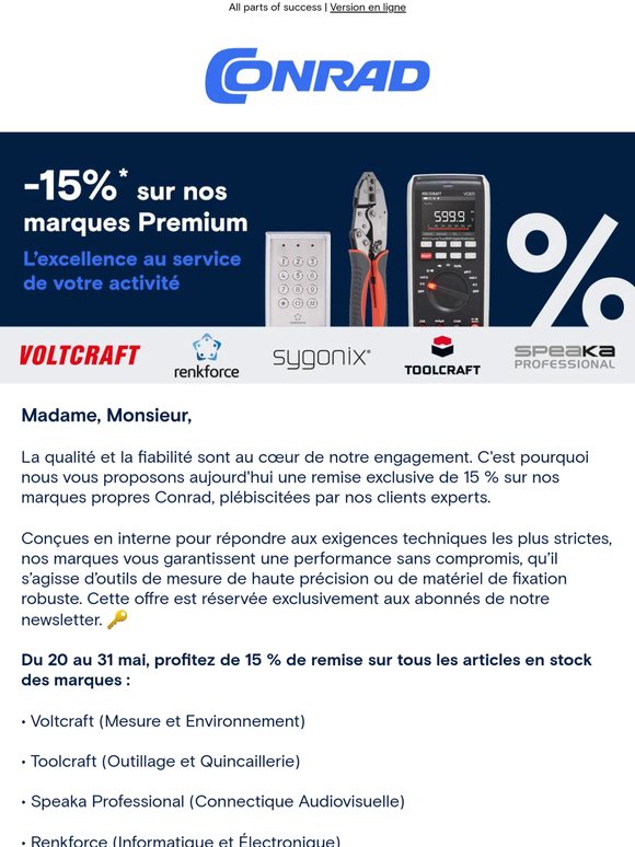 -15% sur nos marques Premium : l’excellence au service de votre activité
