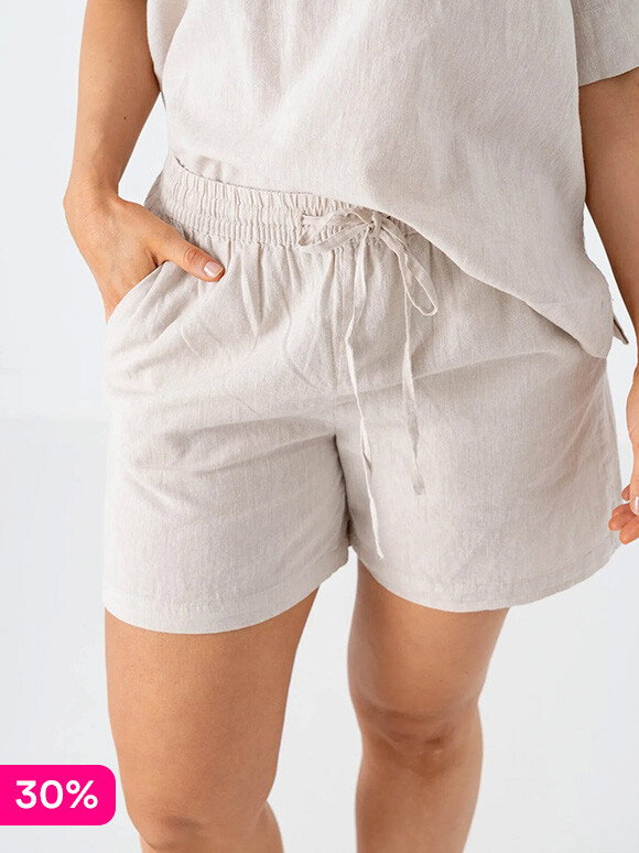 Lett linshorts med strikk