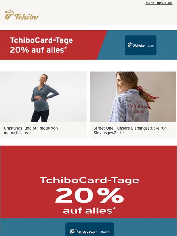 Shopping-Party: 20% Rabatt* mit TchiboCard 🛒💙