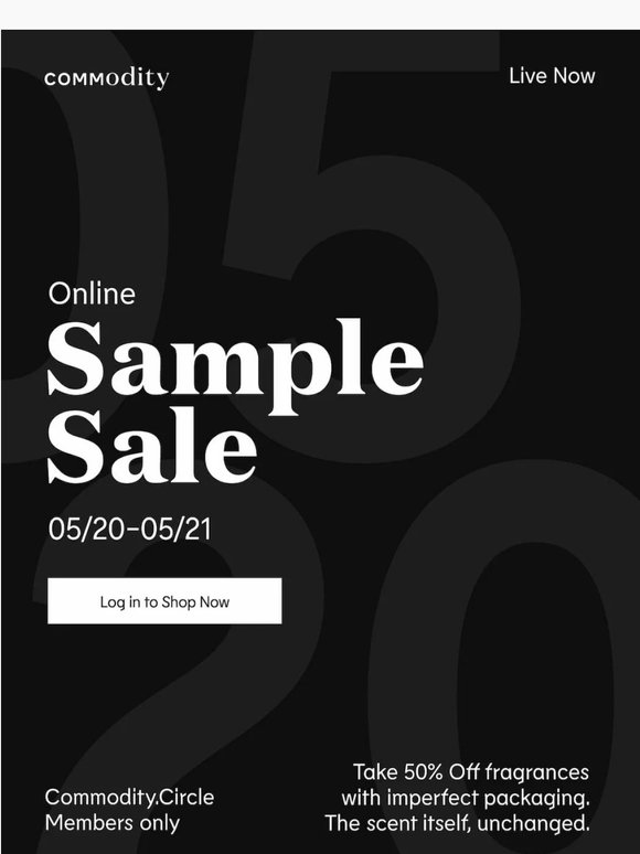 Now Open: Online Sample Sale