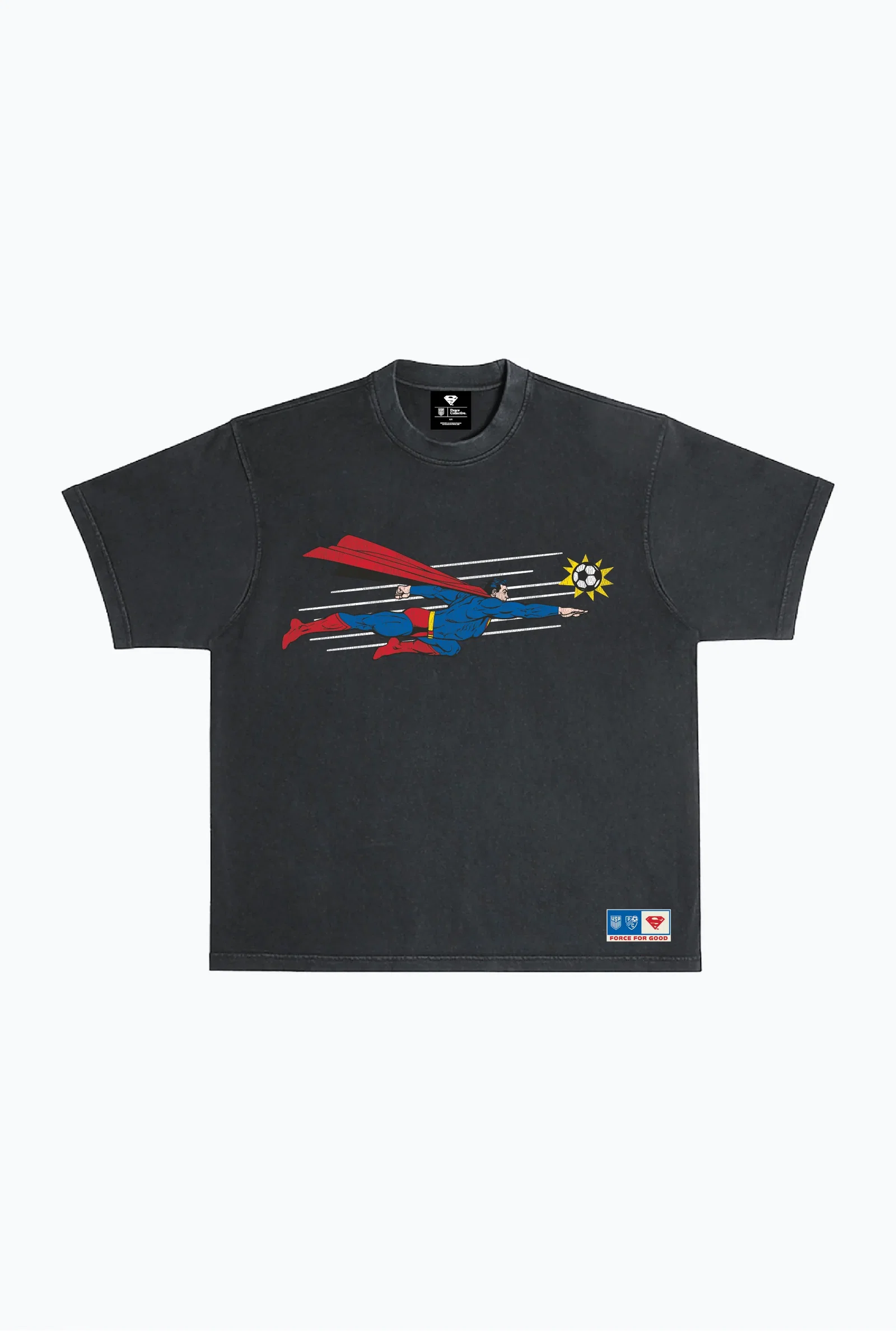 Image of US Soccer x DC Comics The Dark Knight Rises Los Angeles Garment Dyed Heavyweight T-Shirt - Black