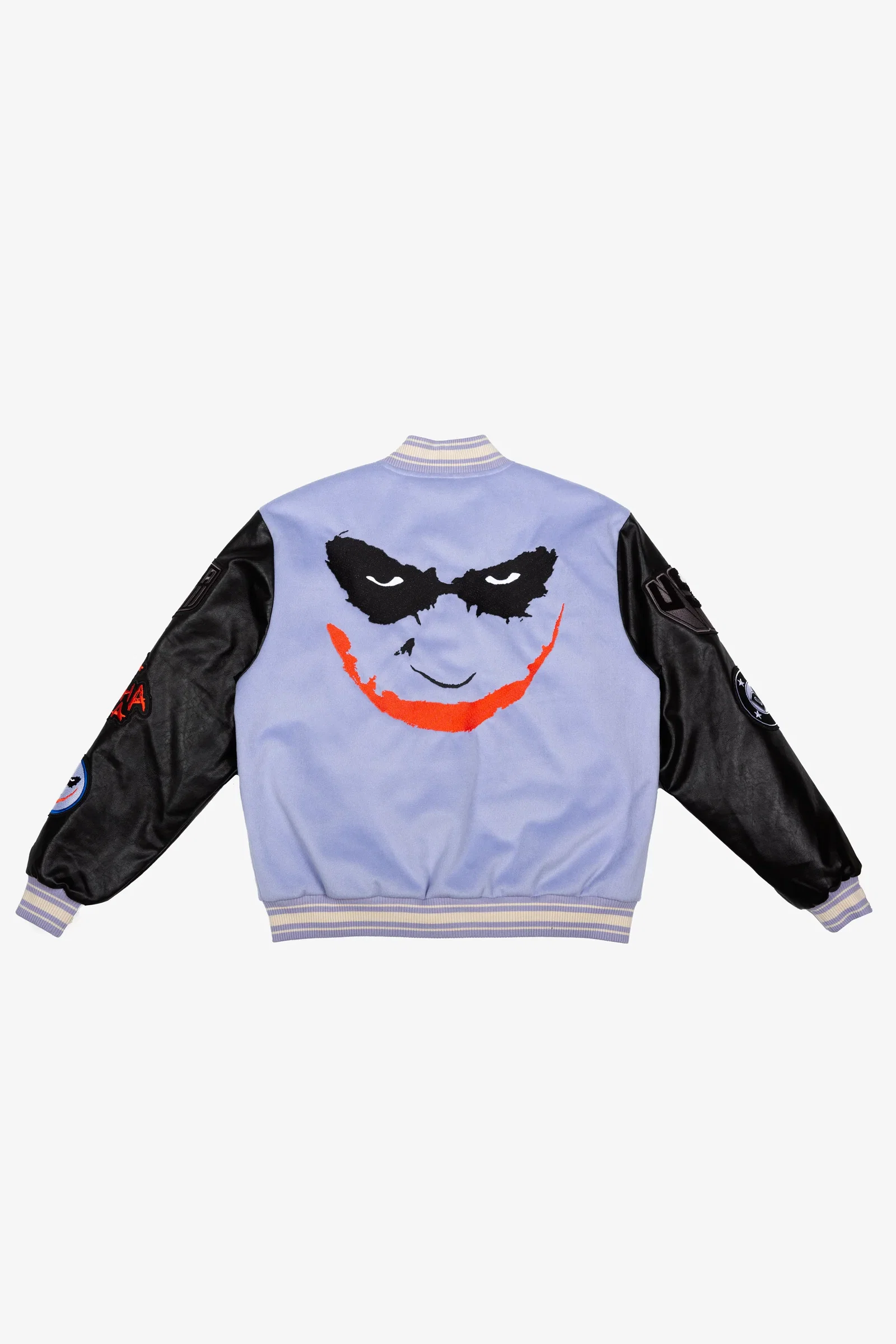 Image of US Soccer x DC Comics Joker Nylon Varsity Jacket - Purple