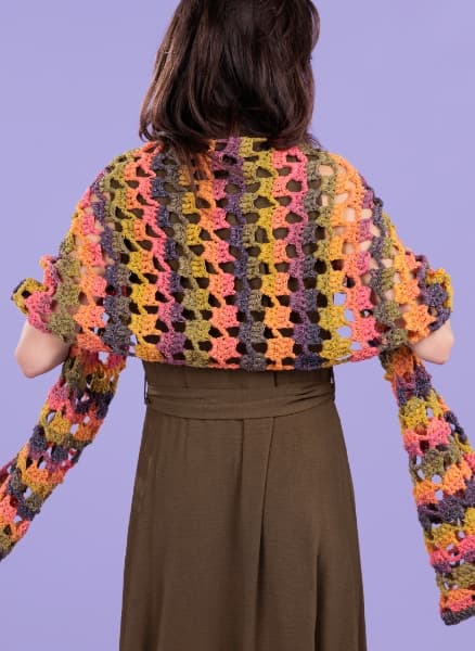 Free Checkerboard Filet Crochet Shawl Pattern