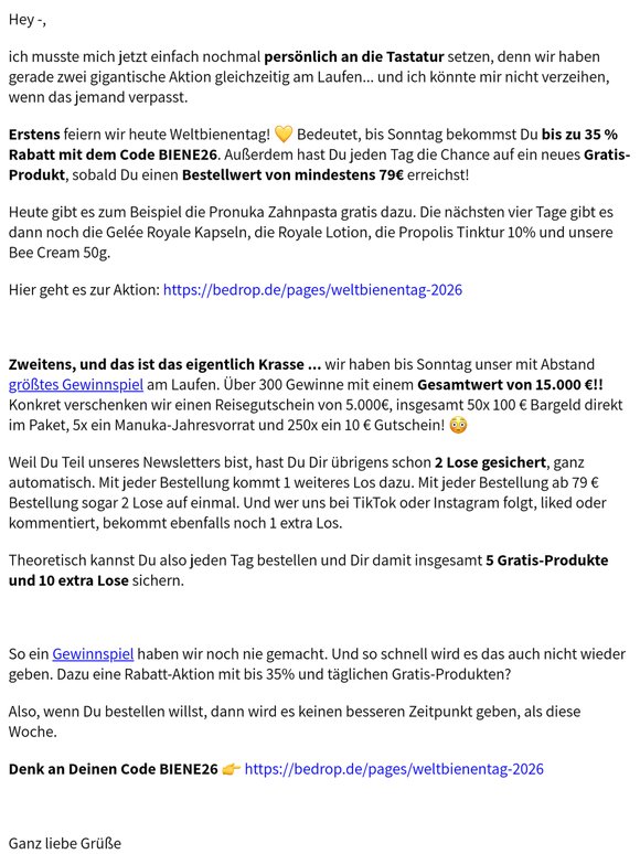Eine persönliche Nachricht von mir 💛
