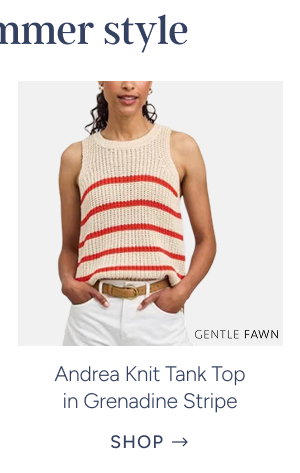 Andrea Knit Tank Top in Grenadine Stripe