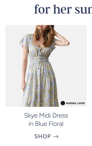 Skye Midi Dress in Blue Floral