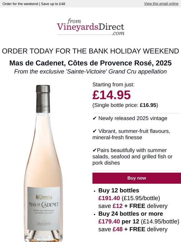 Bank Holiday Provençal Pleasure — Mas de Cadenet Rosé