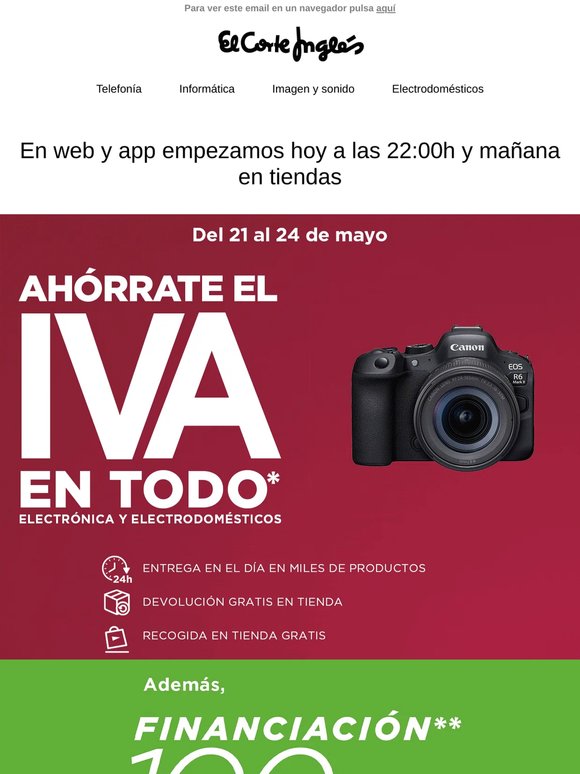 Ahórrate el IVA en TODO* Electrónica y Electrodomésticos