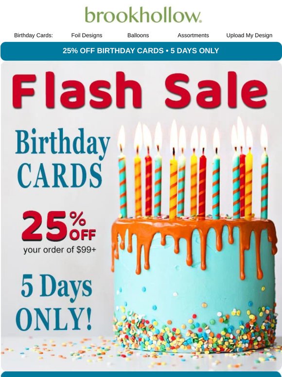 Take 25% OFF Custom Birthday Cards Now Until Friday!