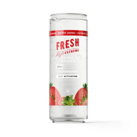 Image of 200mg Strawberry THC Seltzer - D9 Nano - Fresh