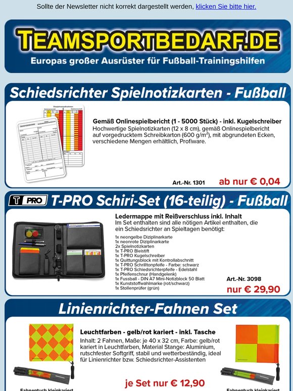 Schiedsrichter Spielnotizkarten (Fußball) - 100 Stück nur 4,90 €