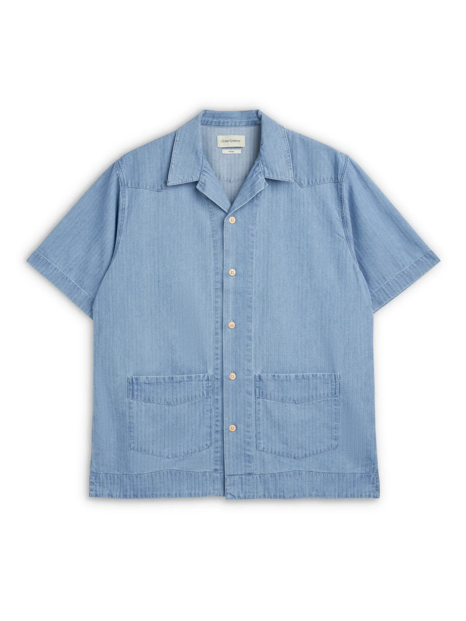 Image of Cuban Short Sleeve Shirt Marden Indigo