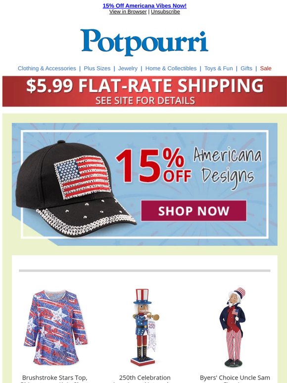 Last Chance: 15% Off Americana Ends Tonight!
