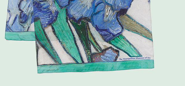 Van Gogh Irises Oblong Silk Scarf