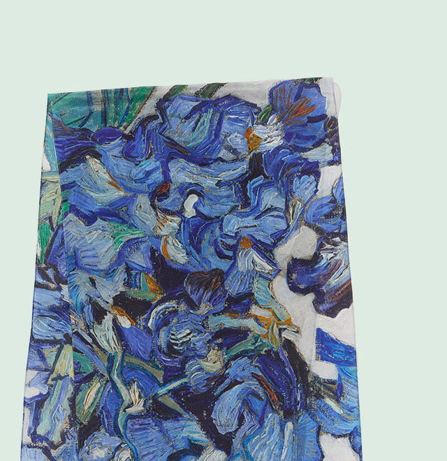 Van Gogh Irises Oblong Silk Scarf