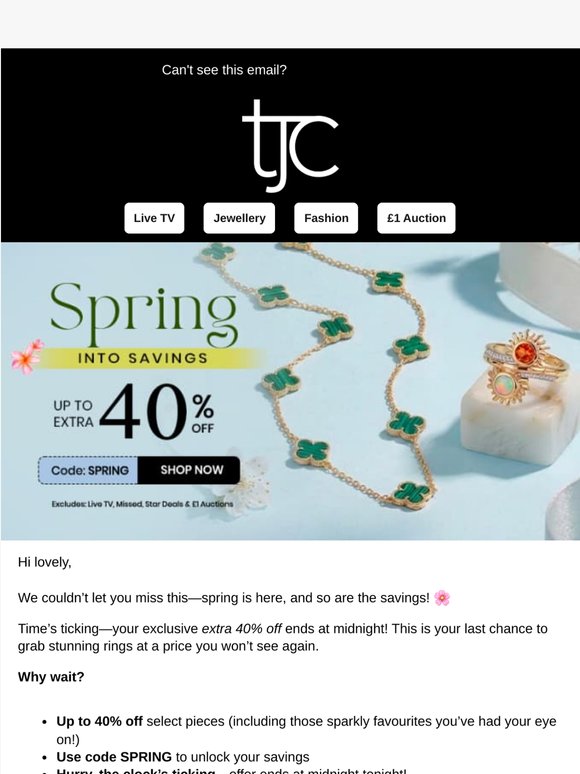 Final Call: Extra Spring Savings End at Midnight