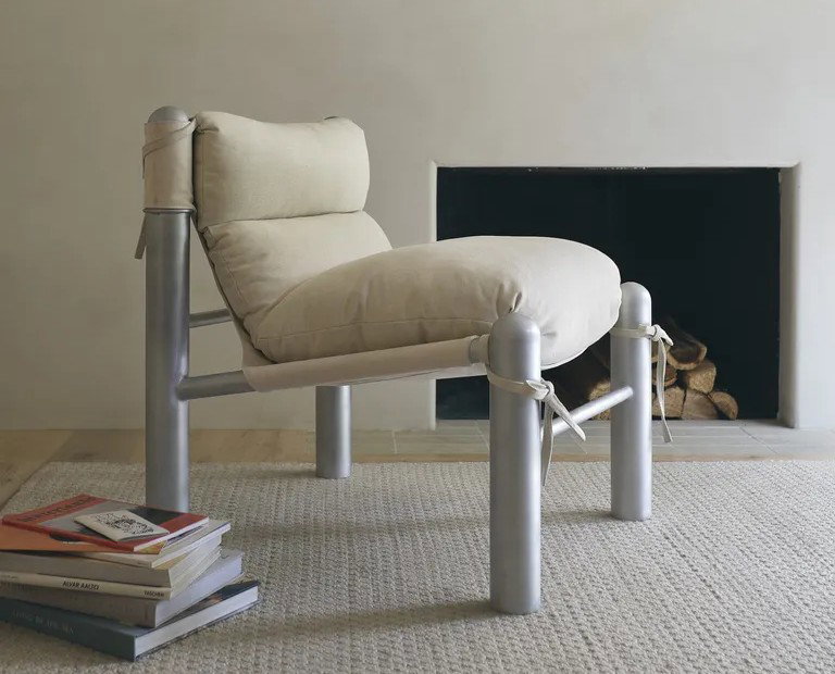 Chair with silver legs