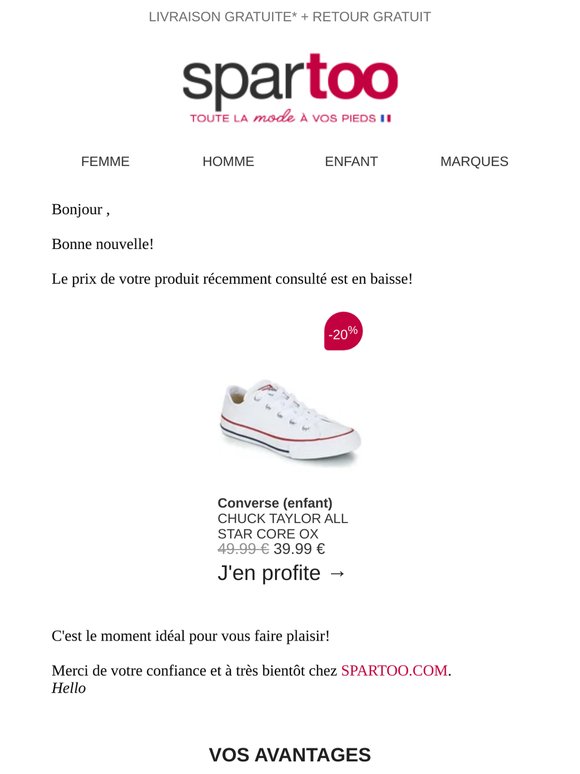 📉 Le prix de l'article que vous avez repéré est en baisse!