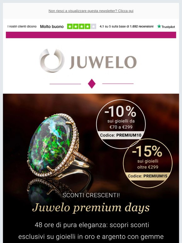 💎 Ultimo giorno Premium Days + saldi speciali 18 anni Juwelo