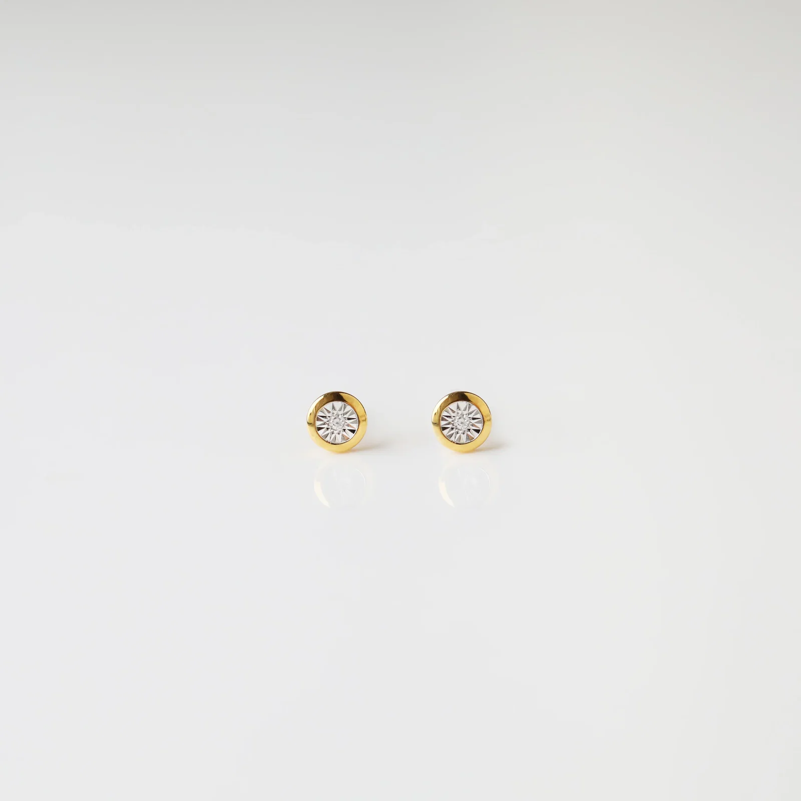 Image of Celeste Bezel Set Diamond Stud Earrings