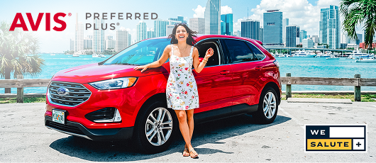 Avis Preferred Plus - Woman with red car