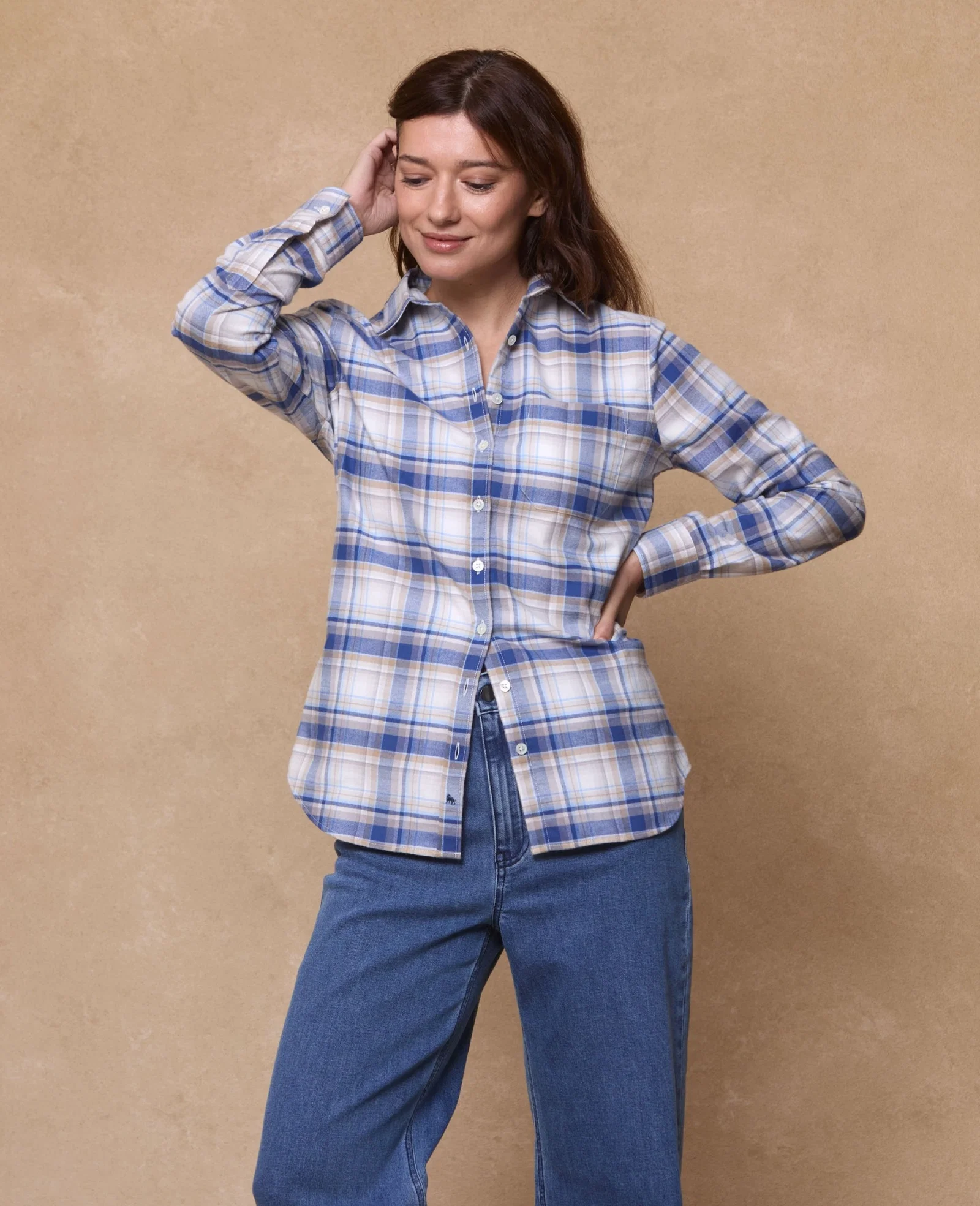 Image of Stella Brushed Cotton Shirt - Plaid