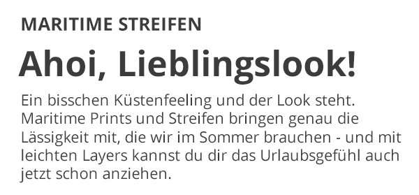 Maritime Streifen - Ahoi, Lieblingslook!