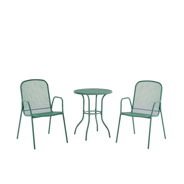 3tlg. Bistro-Set - Grün