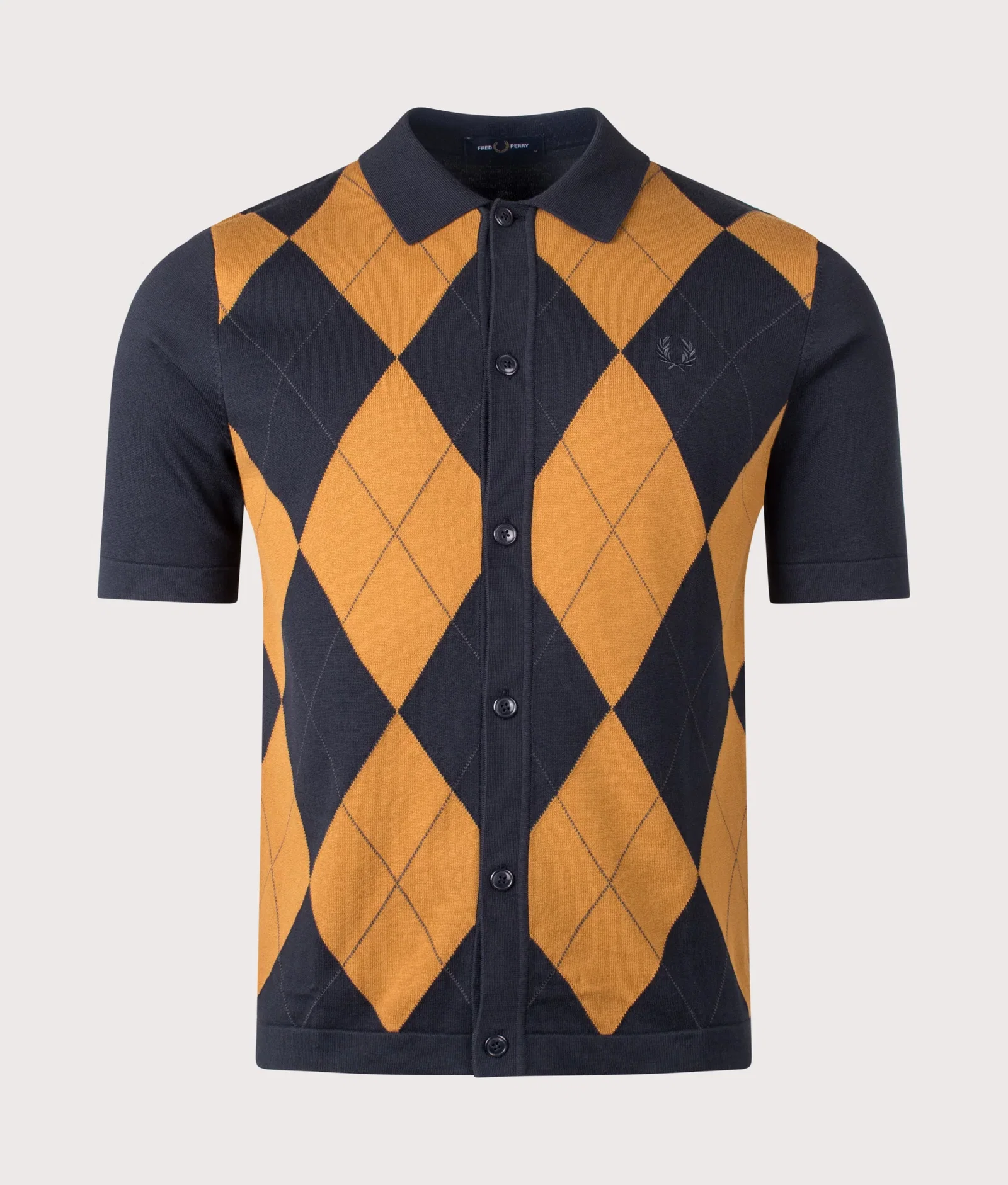 Argyle Button Through Knitted Shirt